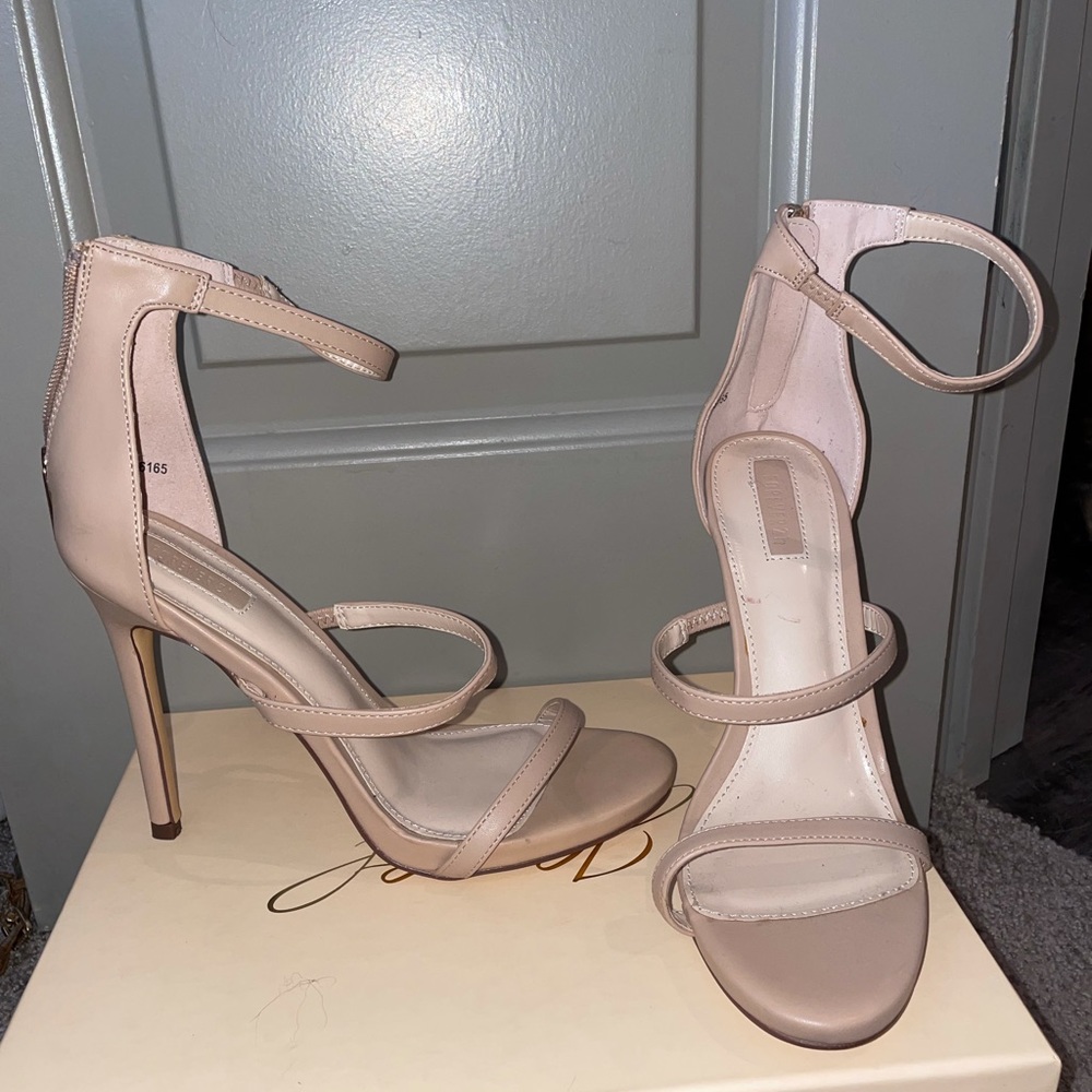 Tan strappy heels